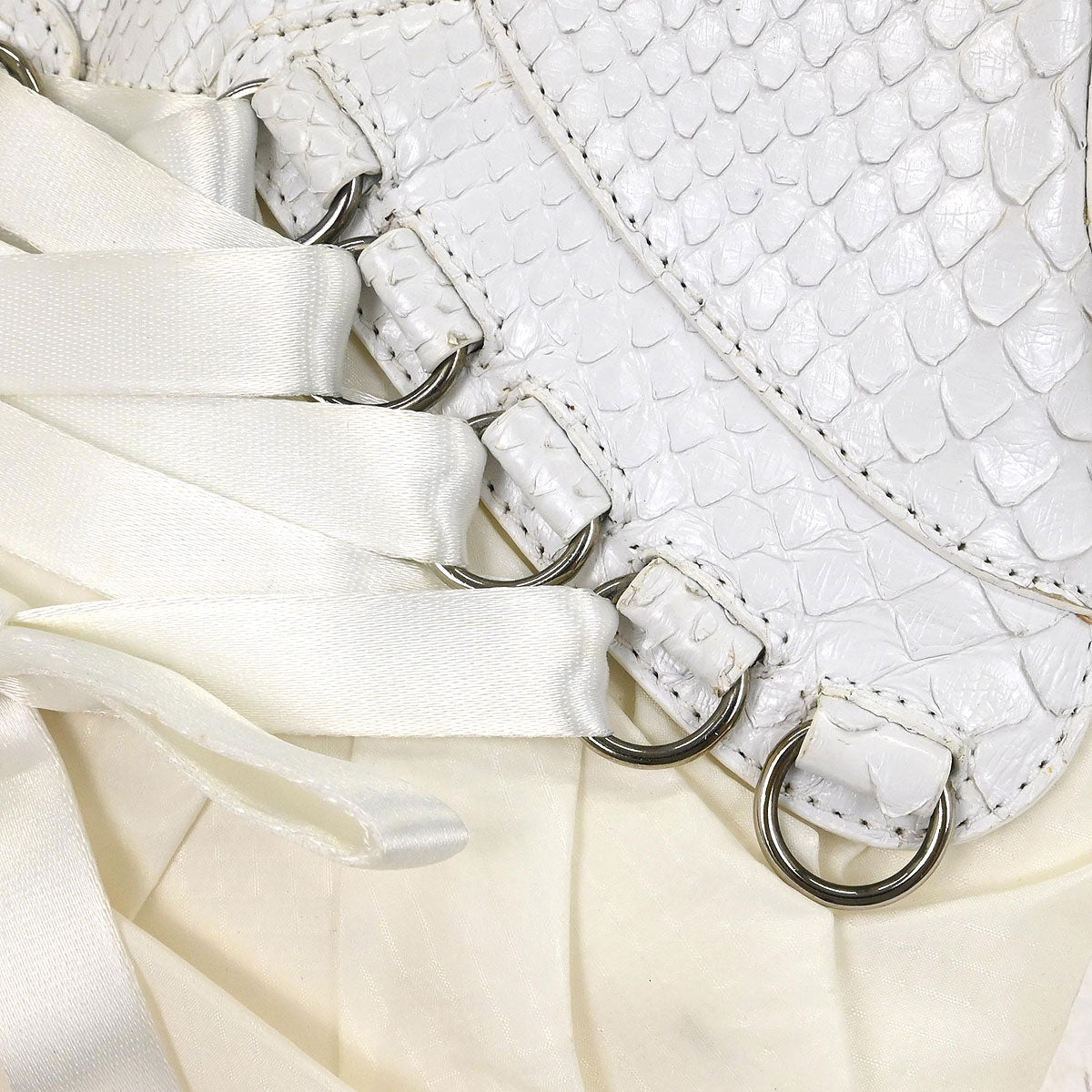 Christian Dior * White Python Ballet Corset Bag Handbag