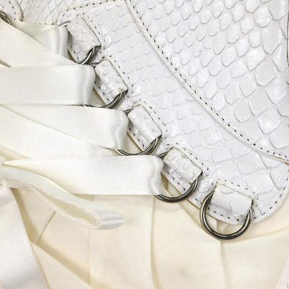 Christian Dior * White Python Ballet Corset Bag Handbag
