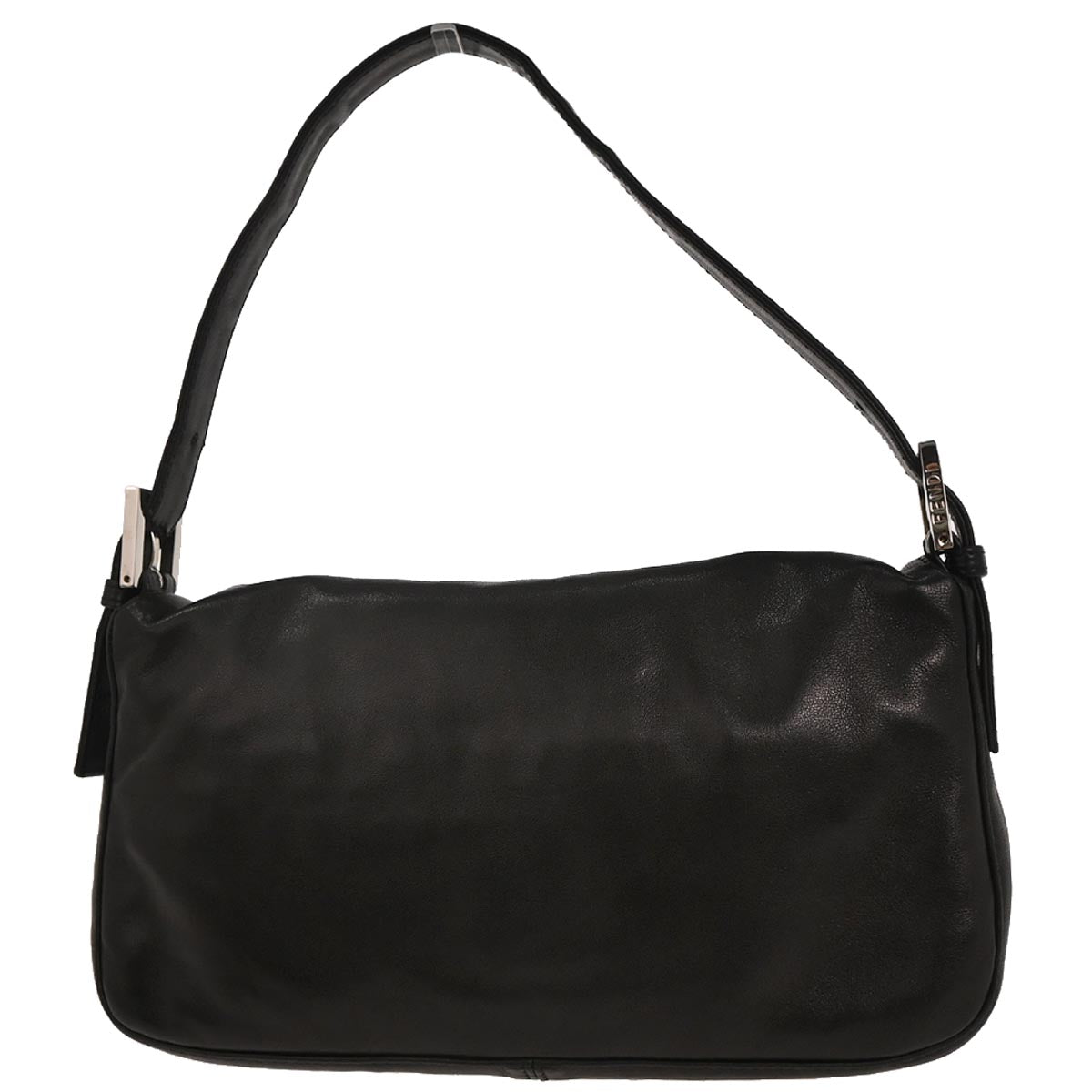 Fendi Black Lambskin Baguette Handbag