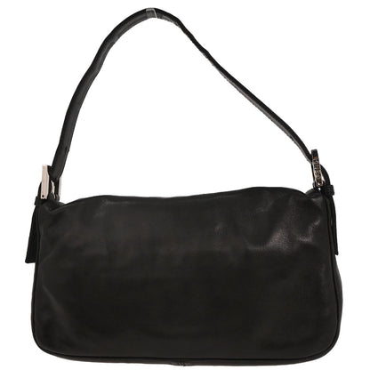 Fendi Black Lambskin Baguette Handbag