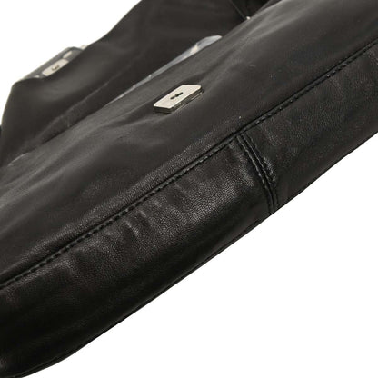 Fendi Black Lambskin Baguette Handbag