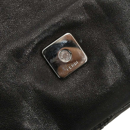Fendi Black Lambskin Baguette Handbag