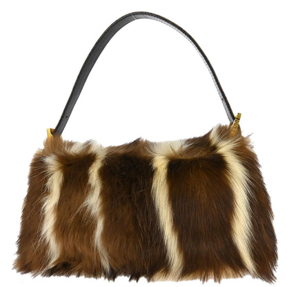 Fendi * Brown Fur Zucchino Baguette Handbag