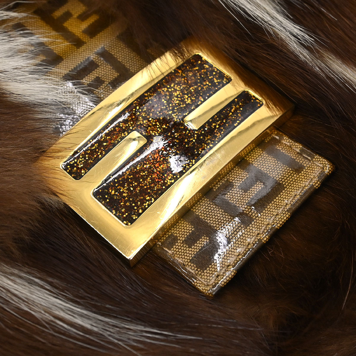Fendi * Brown Fur Zucchino Baguette Handbag