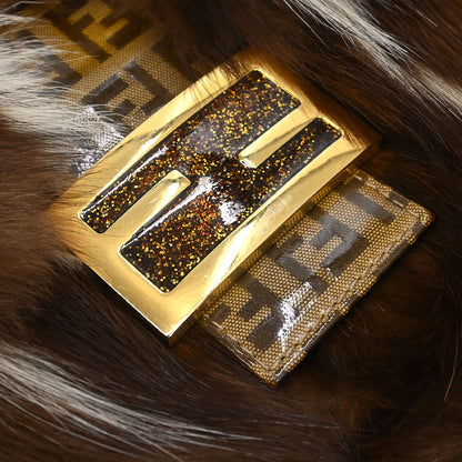 Fendi * Brown Fur Zucchino Baguette Handbag