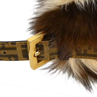 Fendi * Brown Fur Zucchino Baguette Handbag