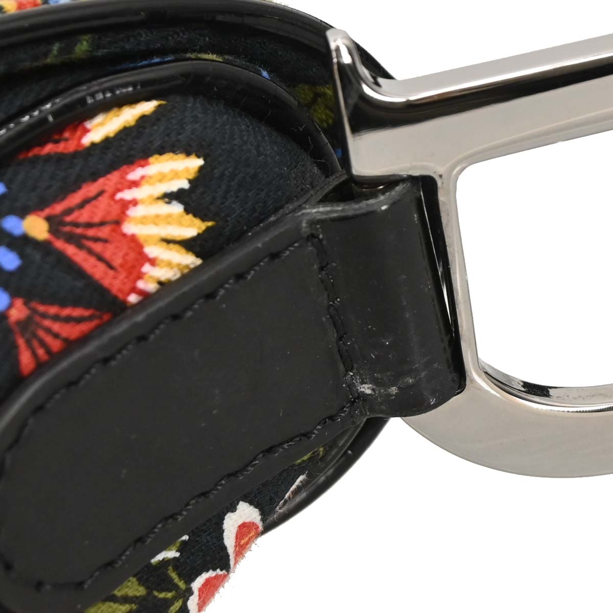 Christian Dior Black Floral Saddle Handbag