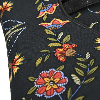 Christian Dior Black Floral Saddle Handbag