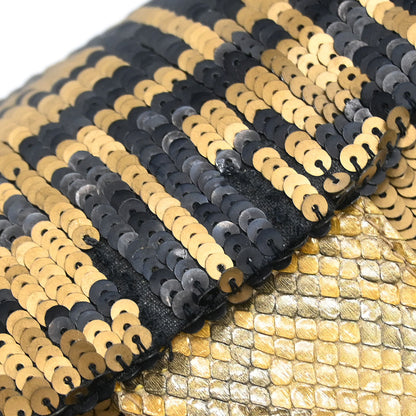 Fendi * Gold Black Sequins Zucca Mamma Baguette