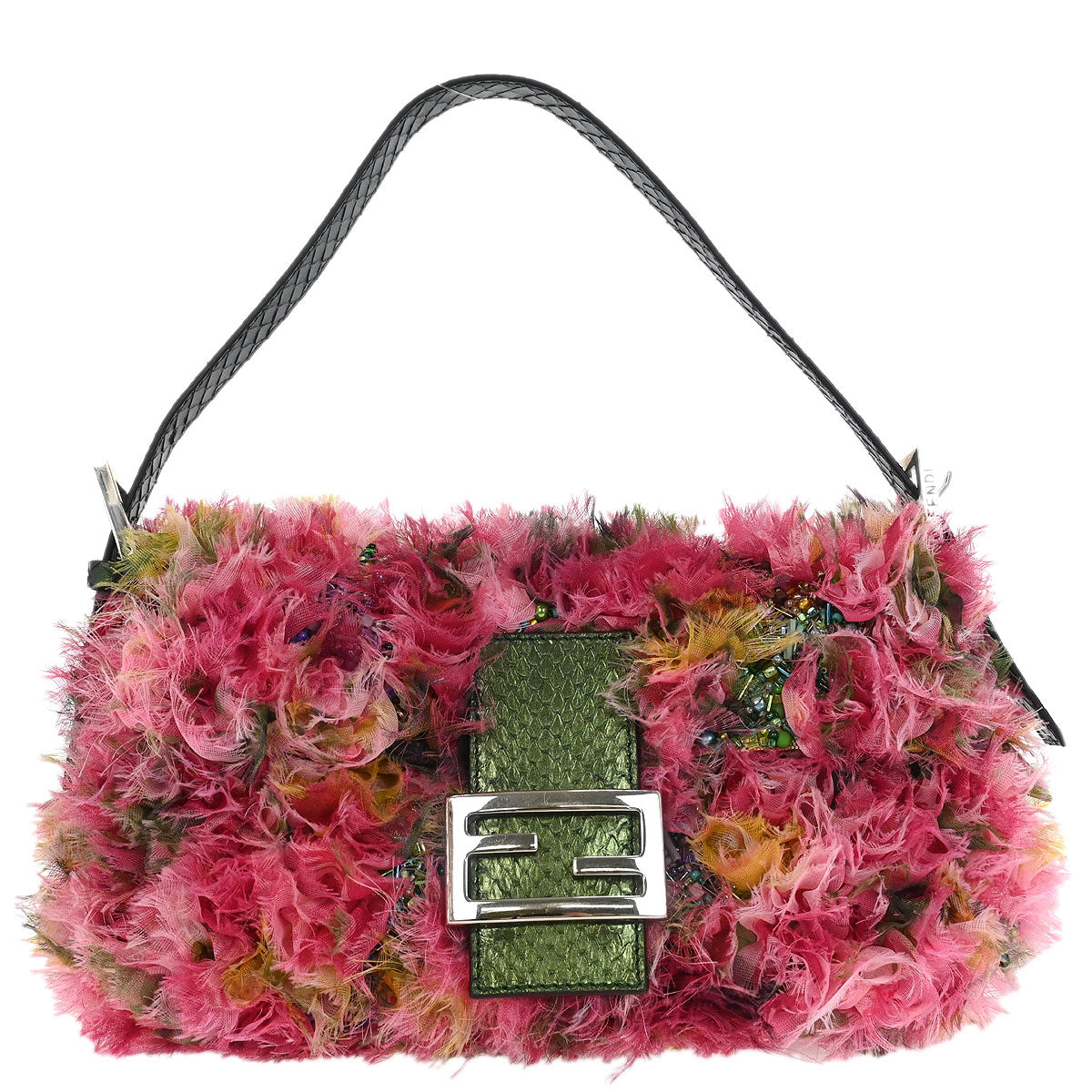 Fendi * Pink Beaded Baguette Handbag