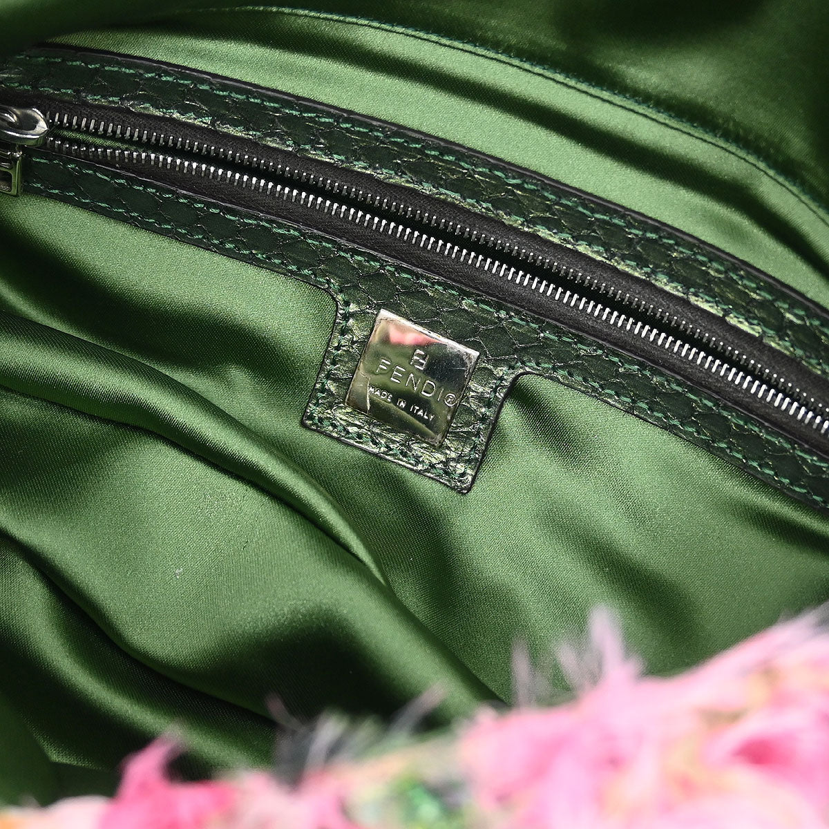 Fendi * Pink Beaded Baguette Handbag