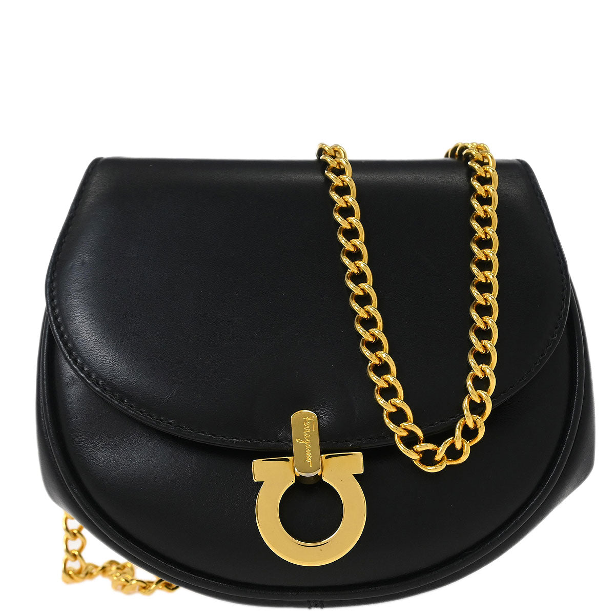 Salvatore Ferragamo Black Gancini Shoulder Bag Bum Bag