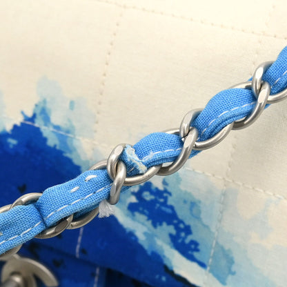 Chanel * 2002-2003 Blue Canvas Surf Line Choco Bar Shoulder Bag