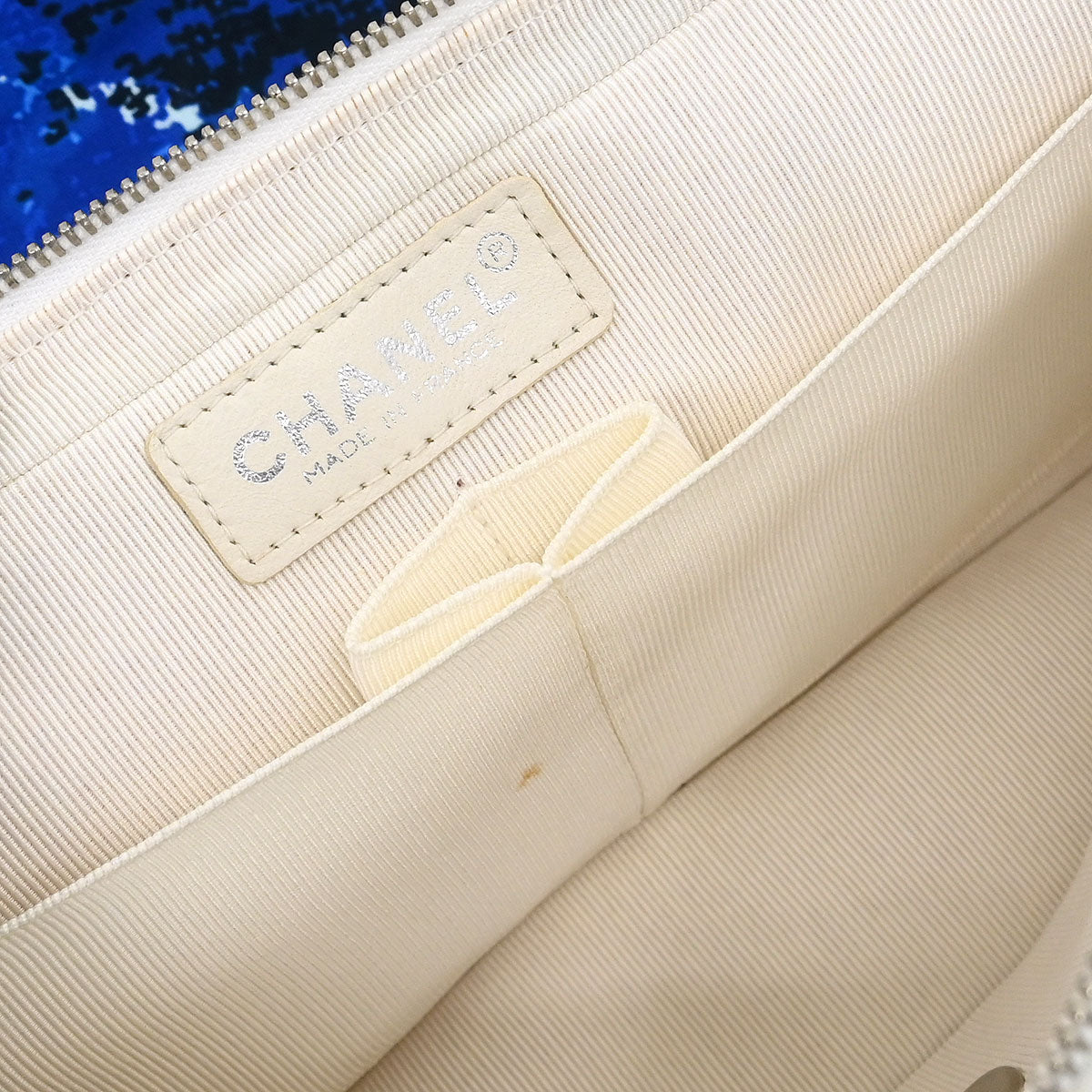 Chanel * 2002-2003 Blue Canvas Surf Line Choco Bar Shoulder Bag