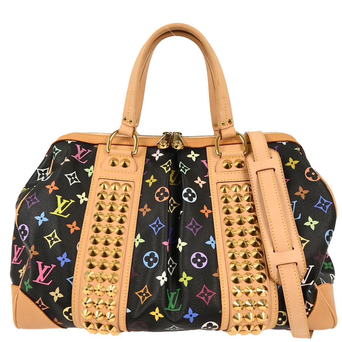 Louis Vuitton Black Multicolor Courtney GM 2way Shoulder Handbag M40261