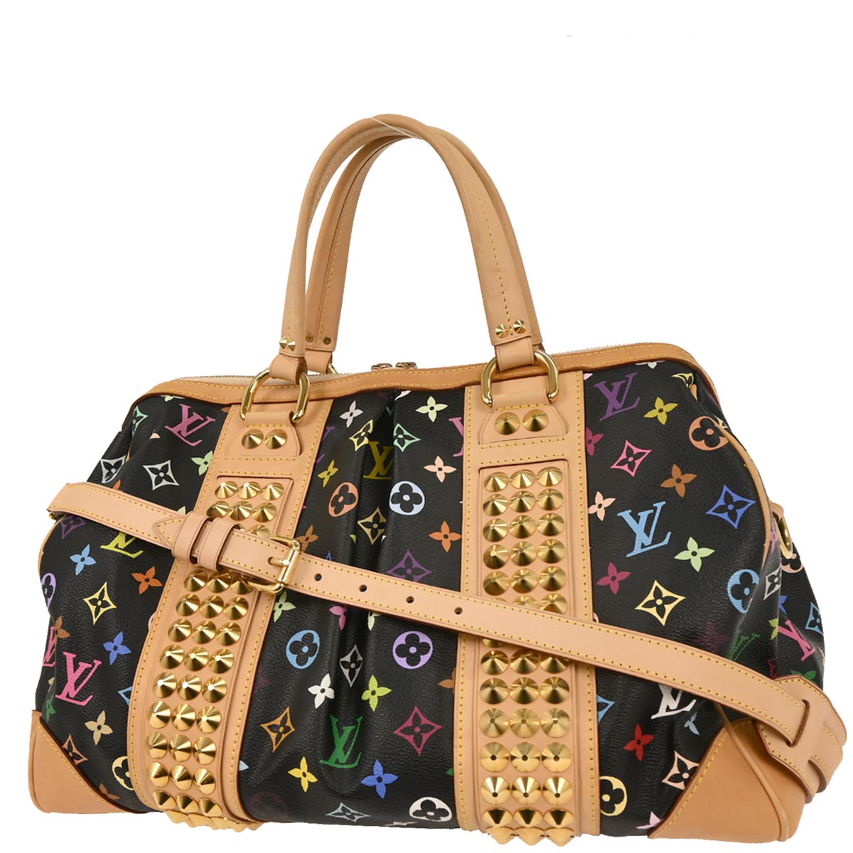 Louis Vuitton Black Multicolor Courtney GM 2way Shoulder Handbag M40261
