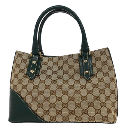 Gucci Brown Green Horsebit GG Tote Bag