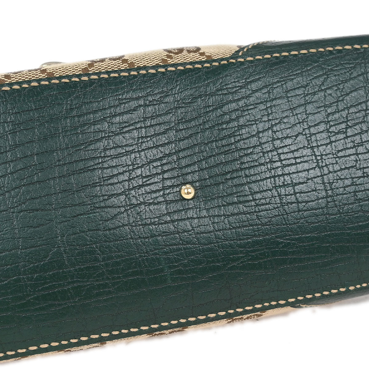 Gucci Brown Green Horsebit GG Tote Bag