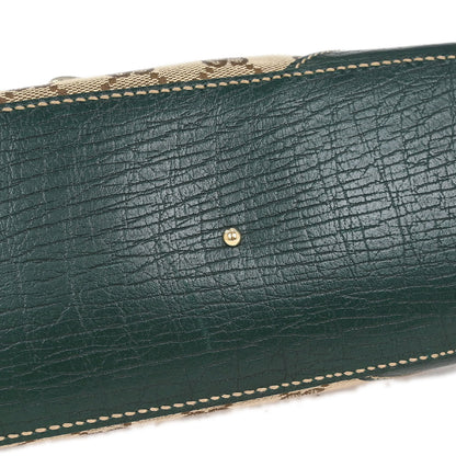Gucci Brown Green Horsebit GG Tote Bag