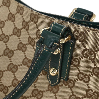 Gucci Brown Green Horsebit GG Tote Bag