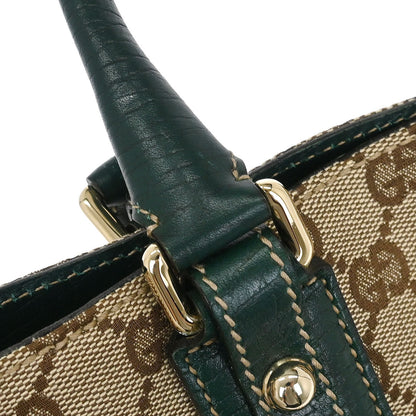 Gucci Brown Green Horsebit GG Tote Bag