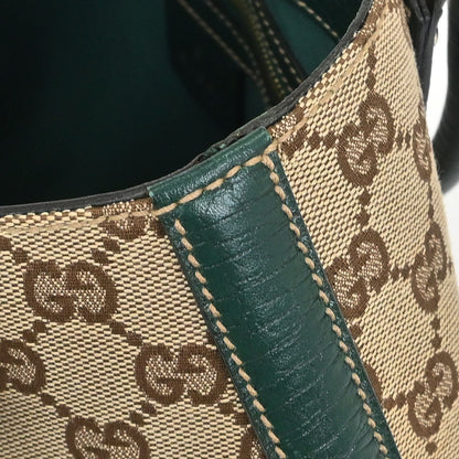 Gucci Brown Green Horsebit GG Tote Bag