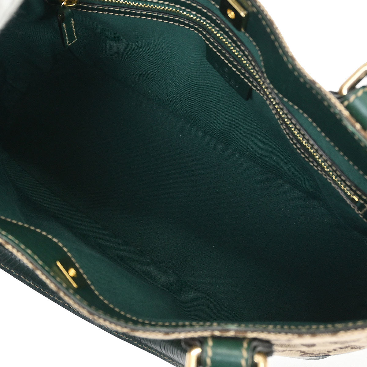 Gucci Brown Green Horsebit GG Tote Bag