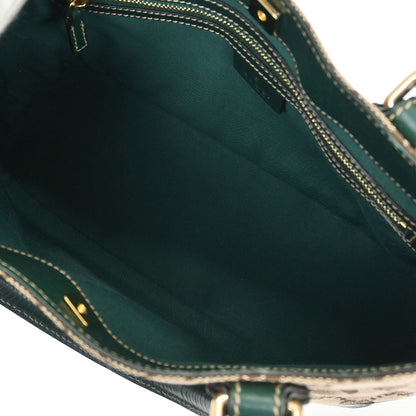 Gucci Brown Green Horsebit GG Tote Bag