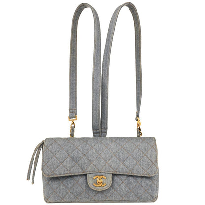 Chanel 1996-1997 Light Blue Denim Backpack