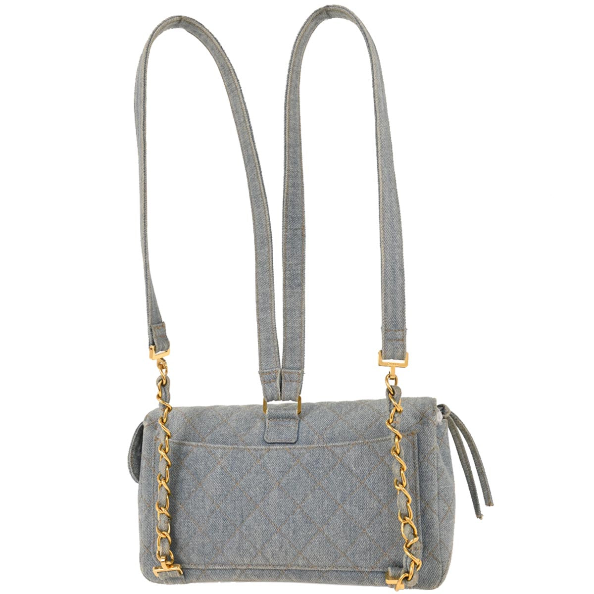 Chanel 1996-1997 Light Blue Denim Backpack