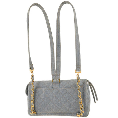 Chanel 1996-1997 Light Blue Denim Backpack