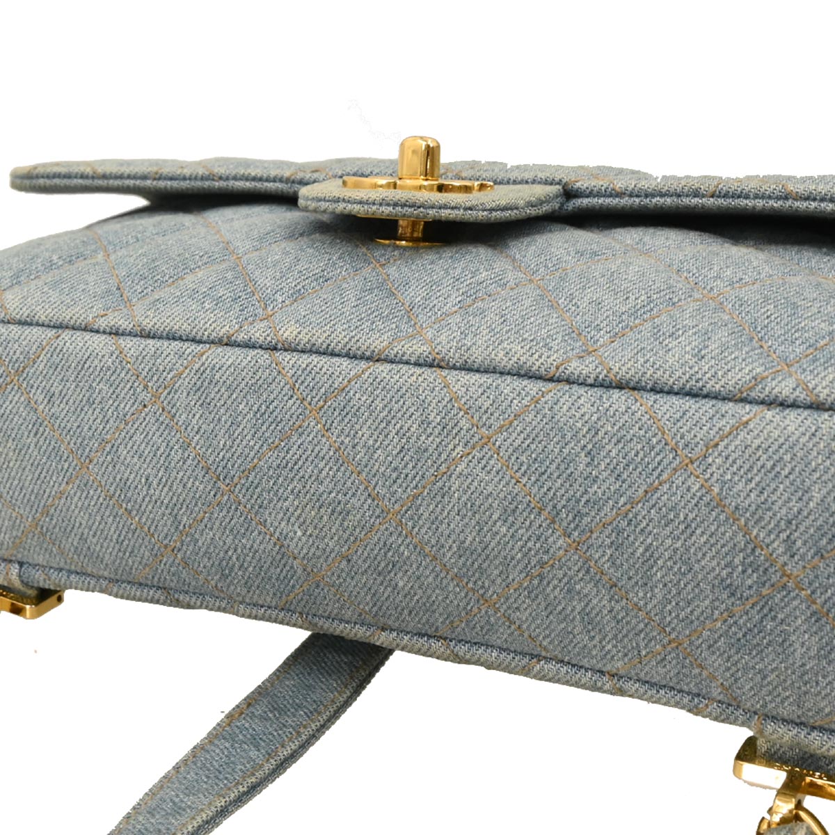 Chanel 1996-1997 Light Blue Denim Backpack