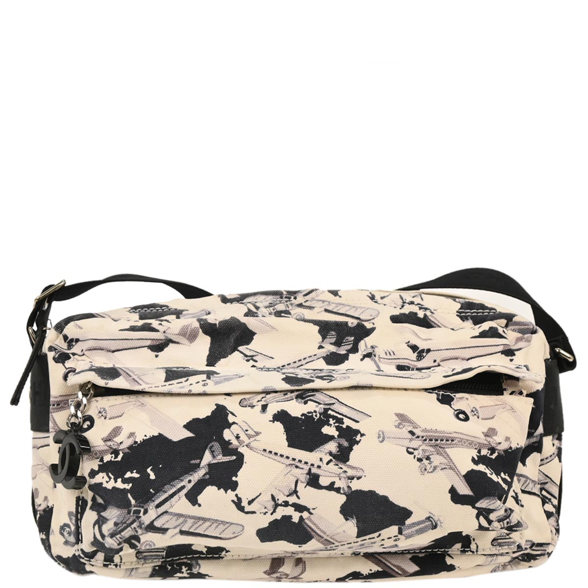 Chanel 2005-2006 White Canvas Airline Shoulder Bag