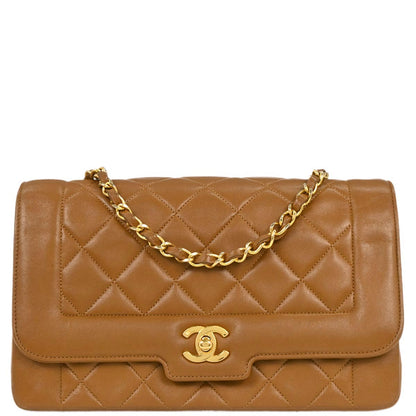 Chanel 1989-1991 Brown Lambskin Shoulder Bag