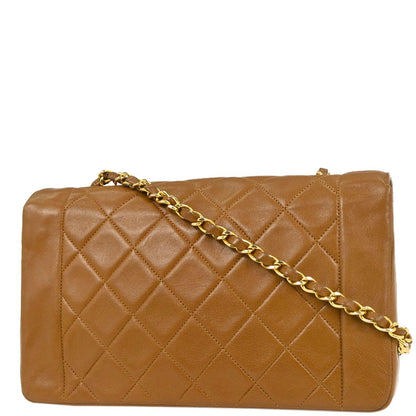 Chanel 1989-1991 Brown Lambskin Shoulder Bag