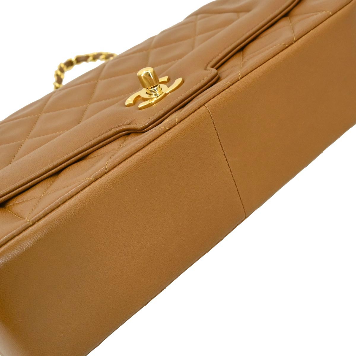 Chanel 1989-1991 Brown Lambskin Shoulder Bag