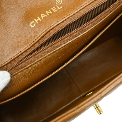 Chanel 1989-1991 Brown Lambskin Shoulder Bag