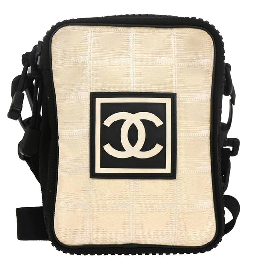 Chanel 2003-2004 White Nylon New Travel Sport Line Shoulder Bag