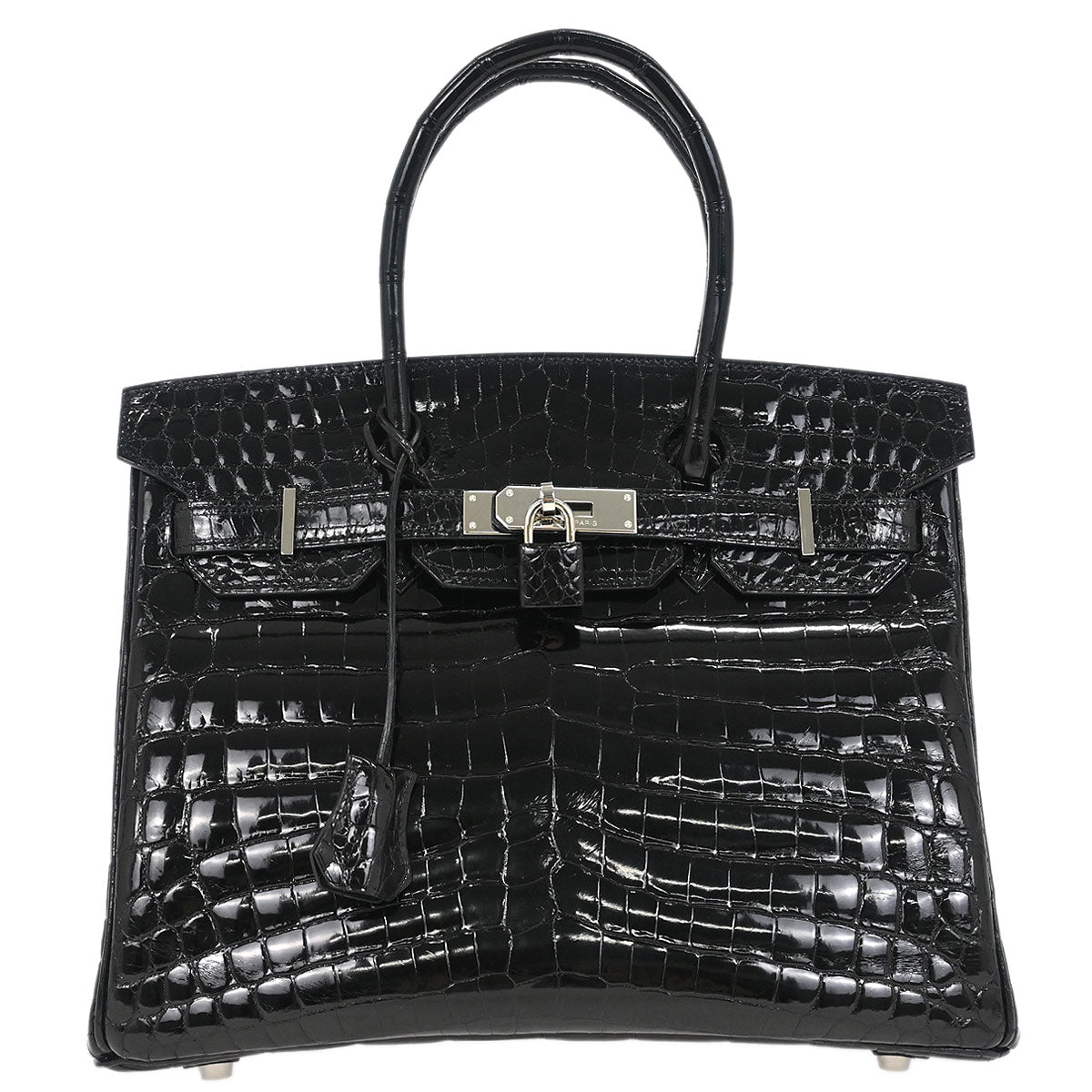 Hermes * Black Niloticus Birkin 30 Handbag