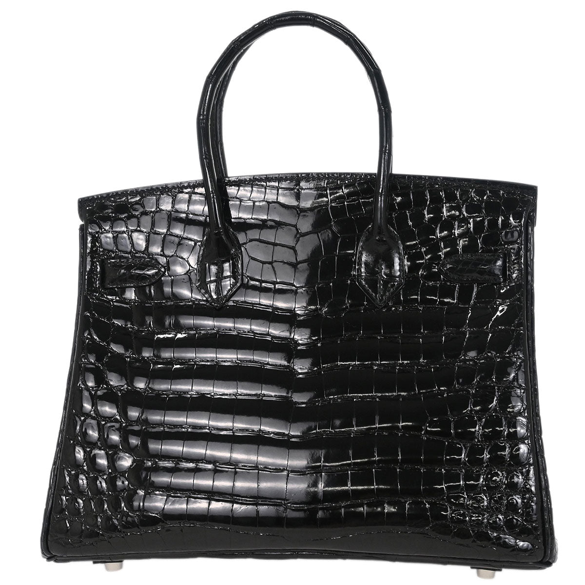 Hermes * Black Niloticus Birkin 30 Handbag