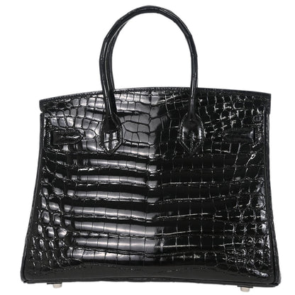 Hermes * Black Niloticus Birkin 30 Handbag