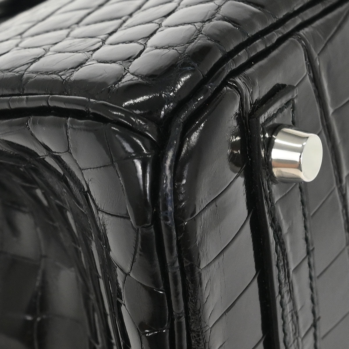 Hermes * Black Niloticus Birkin 30 Handbag