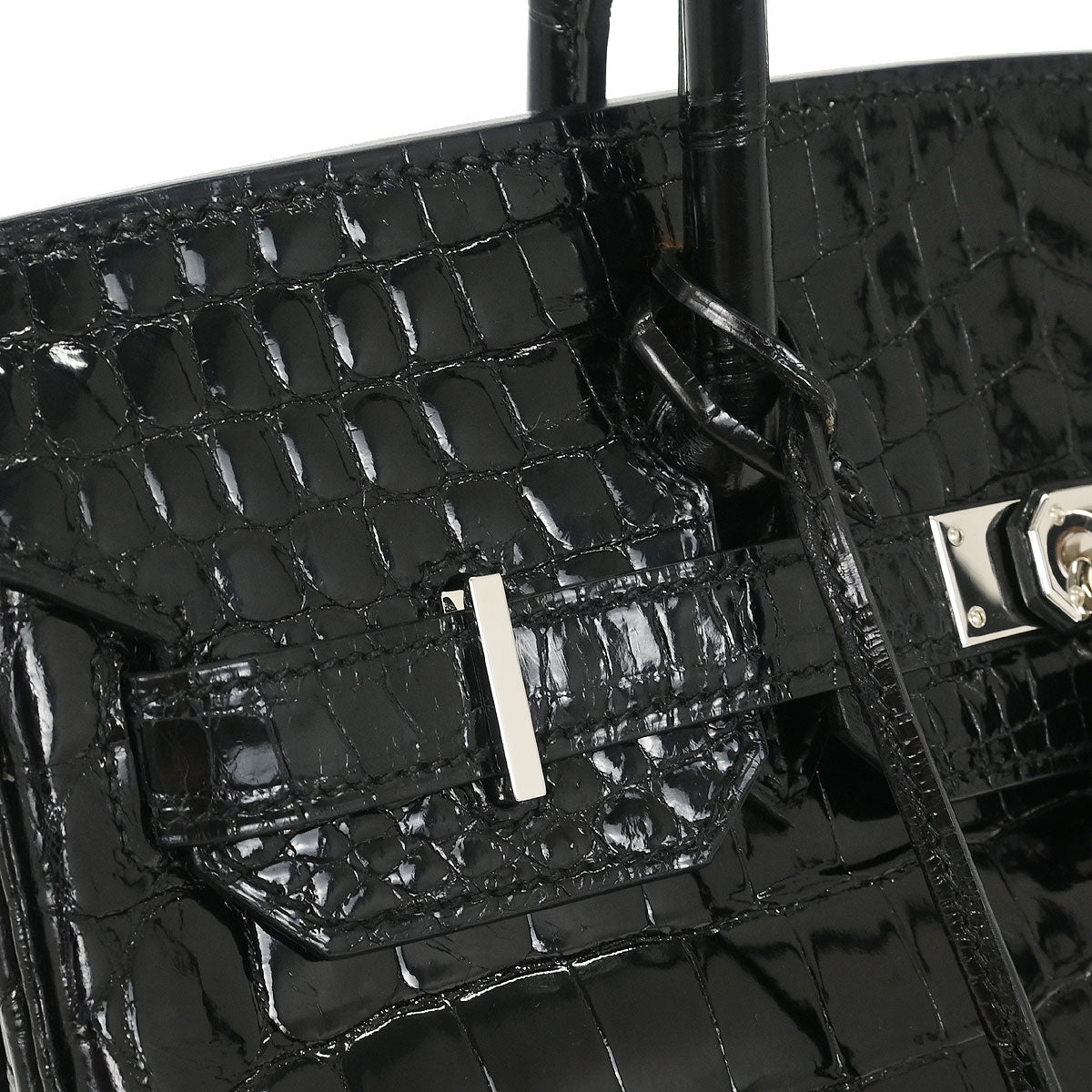 Hermes * Black Niloticus Birkin 30 Handbag