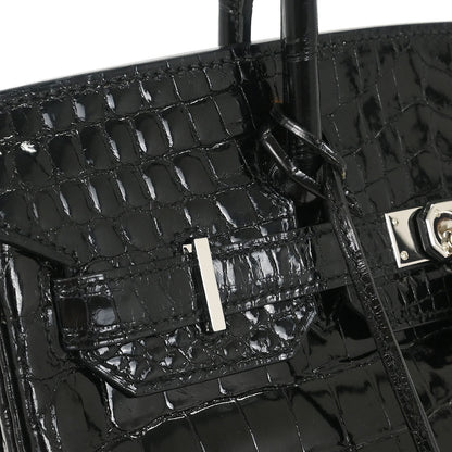 Hermes * Black Niloticus Birkin 30 Handbag
