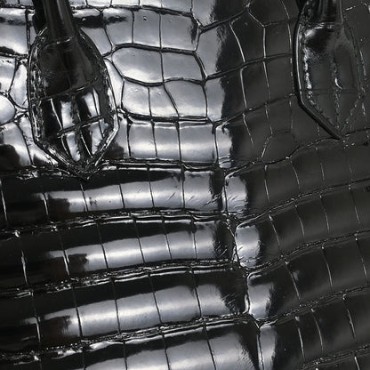 Hermes * Black Niloticus Birkin 30 Handbag