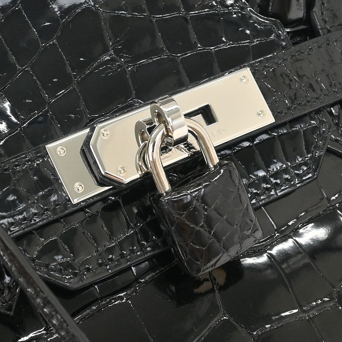 Hermes * Black Niloticus Birkin 30 Handbag