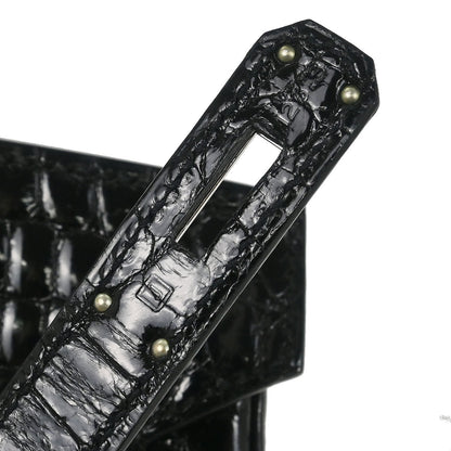 Hermes * Black Niloticus Birkin 30 Handbag