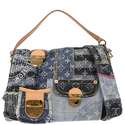 Louis Vuitton Monogram Denim Patchwork Postie 2way Handbag M95374