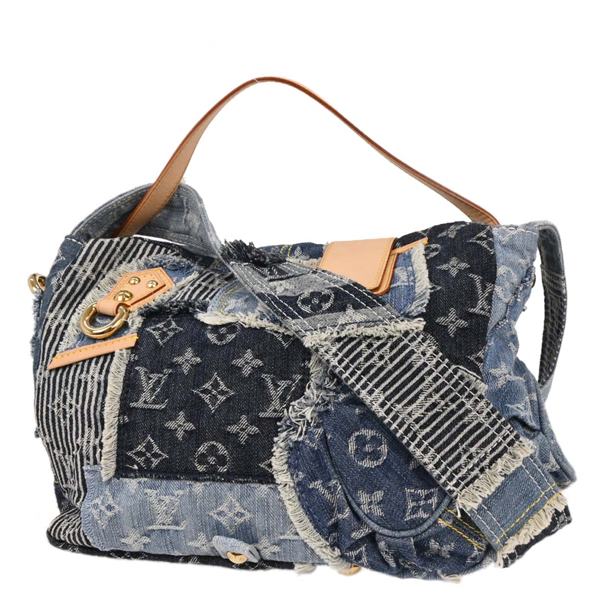 Louis Vuitton Monogram Denim Patchwork Postie 2way Handbag M95374
