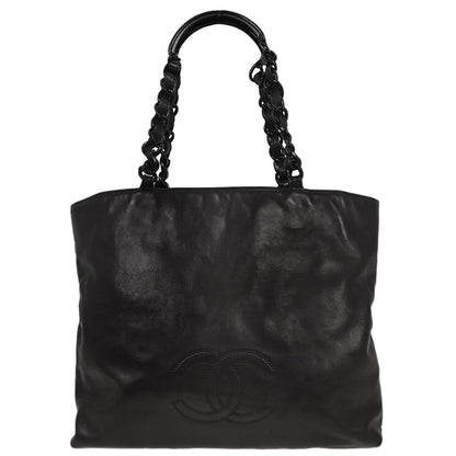 Chanel 1997-1999 Black Lambskin Tote Bag